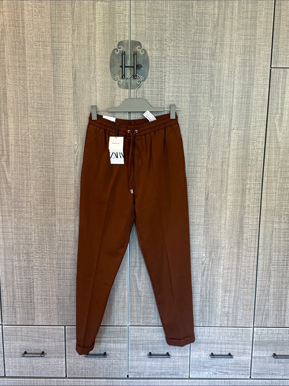 Zara Drawstrings Tan Joggers